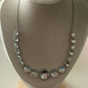 Swarovski Elegant Silver Necklace with Crystal Accents